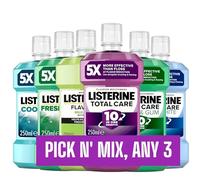 Listerine Mouthwash Bundle | Pick & Mix Any 3 Flavour | Customize Your Bundle with Cool Mint, Fresh Burst, Total Care, and More | 3 x 250ml Bottles