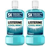 Listerine Mouthwash Cool Mint 250ml Pack of 2 Fresh Breath Oral Dental Care Healthy Gums Clean Teeth with Welari Thank You Card | (2pack) (500ml)