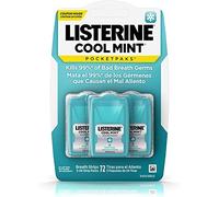 Listerine Pocketpaks Breath Strips Cool Mint 3 24-Count Dispensers (Pack of 6)