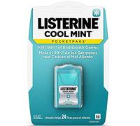 Listerine Cool Mint PocketPaks Portable Breath Strips for Bad Breath, Fresh Breath Strips Dissolve Instantly to Kill 99% of Bad Breath Germs* On-The-Go, Cool Mint, 24-Strip Pack, 12 Pack