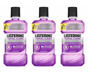 LISTERINE Total Care | Antibacterial mouthwash with 6-fold Effect | for More Comprehensive Oral Hygiene | 3-Pack (3 x 500 ml)