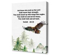 LISTNGBO Isaiah 40:31 Wall Art Painting Scripture Wall Art Canvas Frame