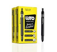 Listo 1620 Marking Pencil, Box of 12, BLACK, 2 Packs by Listo