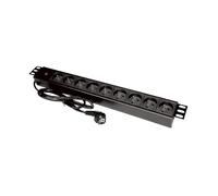 Listwa zasilająca rack 19 cali PDU gniazdo 9 x CEE 7/5 wtyk CEE 7/7 z diodą LED,