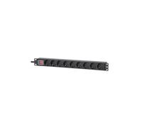 Listwa zasilająca Rack z włącznikiem 19 1U 9 gniazd Schuko 715133 /2m/