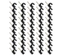 lisutupode 12.7mm Half Clamp J Hook, 50 Pieces J Clamp With Nail - Hardware Tools For Garden Pool Outdoor Patio Wall Ground Dryer Backyard Installation
