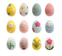 lisutupode 12 Pieces Pastel Felted Eggs Ornaments Handicrafts, 6x4.5cm Easter Felted Eggs Bulk, Colorful Painted Easter Felt, Exquisite Home Tree Garland, Festive Decor For Living Room, Front Door