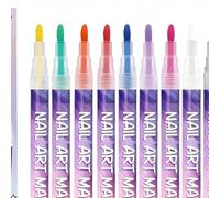 lisutupode 2026 Upgrade Art Markers For Gel Nails 12 Colors 3D Nail Gel Art Pen DIY Quick Dry Dotting Point Liner Pens 3D NailPolish Pens For Painting NailsArt Drawing Tool For Salon