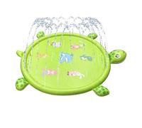 lisutupode 226.8 cm Large Non-Slip Cartoon Turtle Design Splash Mat with Sprinkler for Lawn Outdoor Meetings