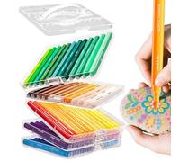 lisutupode Acrylic Markers - 60 Pieces Acrylic Markers for Painting on Stones | Artistic Materials Quick Dry For Adults Students Artists Drawing On Fabric Colored Metal