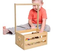 Lisutupode Baby Shower Box with Hangers, Wooden Cupboard for Baby Shower Boxes, Multi-Purpose Baby Storage Basket, Compact Baby Storage Box, Basket for Baby Shower, 37 x 28 x 7 cm