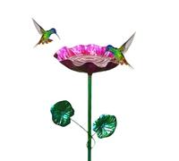 lisutupode Bird Bath for Outside Metal Flower Vintage Stake