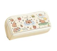 lisutupode Capibara Cute Writing Case School Pencil Bag Organizer Compartment for Classroom Desk Pencil Case Work or Daily Travel, A Day in , Consulte la descripción, See description