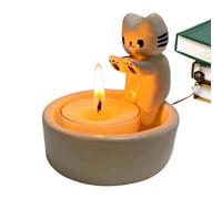 Lisutupode Cartoon Kitten Candle Holder, Cat Warming Paws Candle Holder, Cute Scented Light Holder, High Tempe Resistant Cat Warming Paws Candle Holder, Ceramic Cat Paw Candle Warmer, 6x6cm