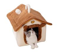 lisutupode Cave Shaped Cat Bed Tunnel House Comfortable and Private House Warm Bed for Indoor Kitten - Intended for Outdoors, Winter, Sleeping Outdoor, Home, Travel and