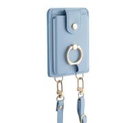 lisutupode Cell Phone Card Holder | Credit Card Holder for Phone,Water Resistant Multifunctional 2 Slots Wallet Stick On with Stand and Detachable Lanyard for Travel, Work & Life