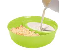 lisutupode Chip and Dip Bowls - Anti-Soggy Divided Cereal Serving Dish - Stackable Bread Dipping Bowls, Cracker Divided Platters, Sauce Dipping Dish for Salad, Ice Cream, Ketchup, Soup