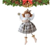 lisutupode Christmas Angel for Tree - Decorative Hanging Girl Angel Plush Christmas | Keepsake with Pearl Headband and Cord Seasonal Decoration for Garden Farm Restaurant Wall Balcony
