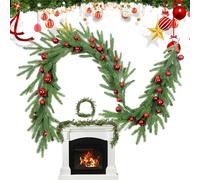lisutupode Christmas Wreath,Artificial Cedar Wreaths for Front Door | Holiday Tree Christmas Decorations Home Decor for Party Outdoor Fireplace Porch Yard Garden Halloween