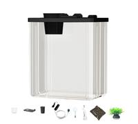 lisutupode Fish Tank 22.5x15x28cm Ultra-transparent Acrylic Fish Tank Glass Aquarium With Filter System, LED Lights, Water Pump, Suitable For Betta/nano Fish//snail/shrimp