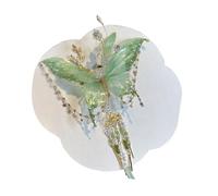 lisutupode Flower Hair Clips for Women, Glitter Chinese Hair Clip, Silk Bowknot Shiny Tassels Rose Elegant Headwear for School Prom Cosplay Festival Bridesmaid Everyday Dance