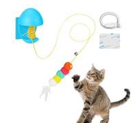 lisutupode Indoor Cat Rope Toy,Pet Pet Bite Resistant,Self Retractable Kitten Rope Smart Toy | for Office Door Frame Cabinet Living Room
