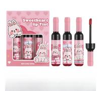 lisutupode Lip Gloss, Lip Liner Colouring, 3 Colours Pigmented Lip Stain Set, Wine Bottle Shape, Long-Lasting Daily Makeup for Women, Girls, Mother or Girlfriend