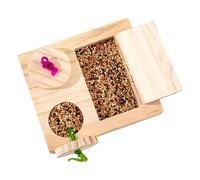 lisutupode Parrot Foraging Toys - Bird Foraging Box | Mental-Stimulation Safe Chewing Natural Portable Beak-Healthy Playground for Nesting Behavior Social Interaction Cage