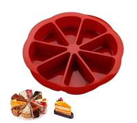 lisutupode PizzaSlice Cake Silicone Mould, Single Grid 9x6.5cm Triangle Cake Mould Non-Stick, 8 Cavity Pan, Silicone Baking Moulds, Heat Resistant Baking Tool for Brownies Muffins Scone Pizza Soap