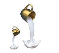 lisutupode Resin Statues Floating Coffee Cup, Unique Creative Pouring Liquid Coffee Mug, Effect Floating Coffee Cup Mug Sculpture, Sculpture Resin Pouring Coffee Cup, 5.5x5.4x13.5cm