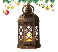 lisutupode Small Lantern | Vintage Lantern with LED Flashing - Retro Centerpiece for Weddings Diwali Easter Halloween Parties, Fireplace Shelving Window, Patio, Garden, Kitchen, Entrance Door