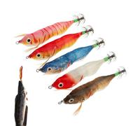 lisutupode Squid Bait - In The Dark Equipment | 5 Pieces of Artificial Squid Baits - for Outdoors, Salt Water, River, Lake, Family Holidays, Night and Morning