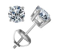 lisutupode Stud Earrings | 2 Carat Lab Grown Gem Women Ear Studs - 1 Pair Brilliant Jewelry Fashion Accessories for Travel Wedding Christmas Mother Friends Girlfriend