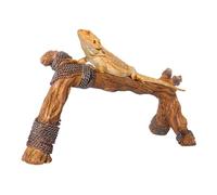 lisutupode Terrarium Climbing Branch 24x9x13cm Natural Resin Reptile Wood Branches Decor Multi Functional Pet Habitat Decoration For Tortoises, Frogs, Chameleons, Lizards, Snakes