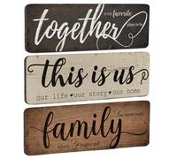 lisutupode These Are We/Together/Family Wall Decoration, Home Wall Signs Together These Are US Family Rustic Farmhouse Wooden Art Wall Pediments, Hangable Decorations with Quotes Decorative