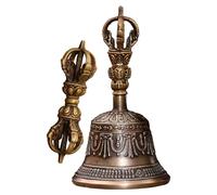 lisutupode Tibetan Bells, Handmade Buddhist Meditation Bell, Handmade Singing Bowl Dorje Vajra Buddhist Altar Dharma Object Handbells for Temple Christmas Wedding Kitchen