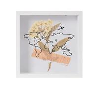 lisutupode Ticket Shadow Box With Slot, 20x20x4.5cm Travel Adventure Archive Shadow Box, Large Travel MemoryBox, ShadowFrame Boxes With World Map Design For Dried Flowers Photo Specimens Stamps