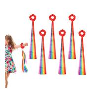 lisutupode Wrist Bands for Dance | 6 Multicoloured Hand Bands 50 cm, Dancing Streamers, for Gymnastics, School, Artistic Show, Team Training, Parties