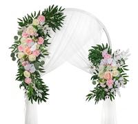 Lisuun Wedding Arch Flowers, Artificial Flowers for Decoration, Large Flower Swag for Boho Styles Wedding Ceremony Floral Decor - Pack of 2
