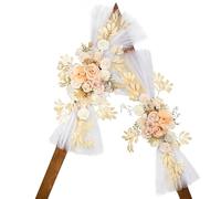 Lisuun Wedding Arch Flowers, Artificial Flowers for Decoration, Large Flower Swag for Boho Styles Wedding Ceremony Floral Decor - Pack of 2