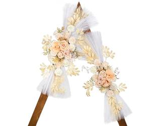 Lisuun Wedding Arch Flowers, Artificial Flowers for Decoration, Large Flower Swag for Boho Styles Wedding Ceremony Floral Decor - Pack of 2