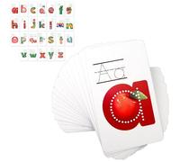 Lit Alphabet Letters Flash Cards - Preschool ABC Flashcards with Embedded Pictograph Mnemonics Lead up to Learn Letter Sounds 2X Faster - 26 Pcs Vocabulary Reading Games Tool - Durable Waterproof