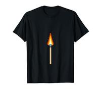 Lit Burning Match with Flame and Smoke Graphic Value Graphic T-Shirt