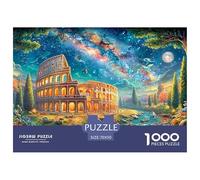 Lit Colosseum, River Boats, And Starry Cosmic Sky 1000-Piece Jigsaw Puzzle Dream Building - Educational Toy for Kids Age 12+ & Adults 70x50cm/1000pcs