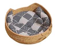 Lit De Sommeil Pour Chat - Accessories Pour Animaux Domestiques Tissés Et Lavables Avec Coussin Et Oreiller | Petit Lit Pour Chat, Pour Intérieur, Extérieur, Voyage, Voiture, Camping, Chevet, Canapé E