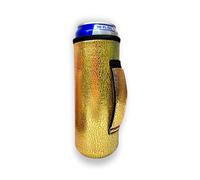 Lit Handlers Neoprene Water Bottle Sleeve - 16-24 oz Insulated Water Bottle Holder for Walking, Running, & Cycling - Soda Can Cooler & Beer Sleeve - Water Resistant Drink Covers, Glimmering Gold