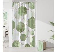 Litabel Modern Small Stall Shower Curtain for Bathroom, Sage Green Geometric Art Decor Waterproof Bath Curtain, Abstract Fabric Shower Curtain Sets for Home Decor, 36x72 Inch