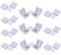 Fast connector L-shape quick release connectors LED edge connector LED strip connector RGB 5050 LED strip light connector 10 mm corner connector (pack of 10)
