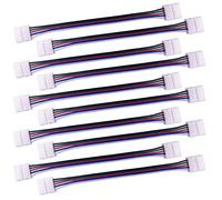 LitaElek 10pcs RGBW LED Strip Connector, 12mm Wide, 5 Pin, 17cm Long, Waterproof, Outdoor, Multicolor, LED, Plastic, Connector