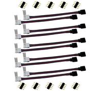 LITAELEK 10x RGB 5050 LED Quick Connector 4-Pin Connection Cable LED Strip Connector Adapter Corner Connector for 10 mm Wide RGB 5050 LED Strip to LED Strip or LED Controller 17 cm